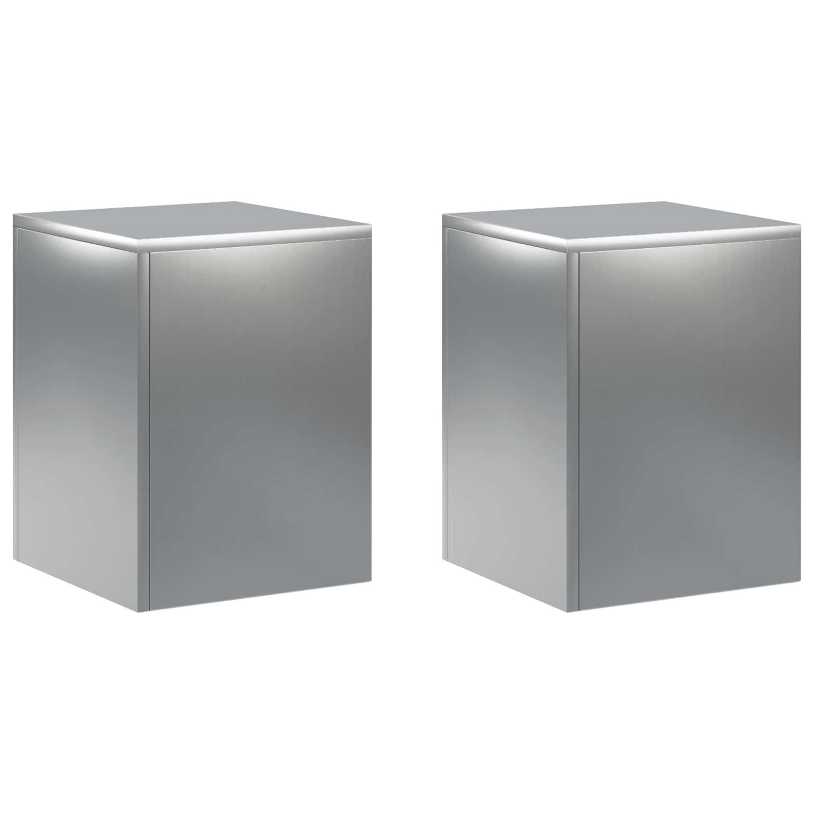 Pflanzenständer 2 Pcs Silber 30 X 30 X 40 Cm Edelstahl Vidaxl
