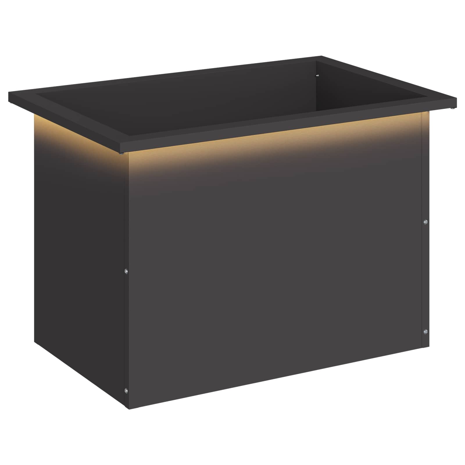 Garten-pflanzkübel Mit Led Schwarz 40 × 60 × 40 Cm Stahl Vidaxl