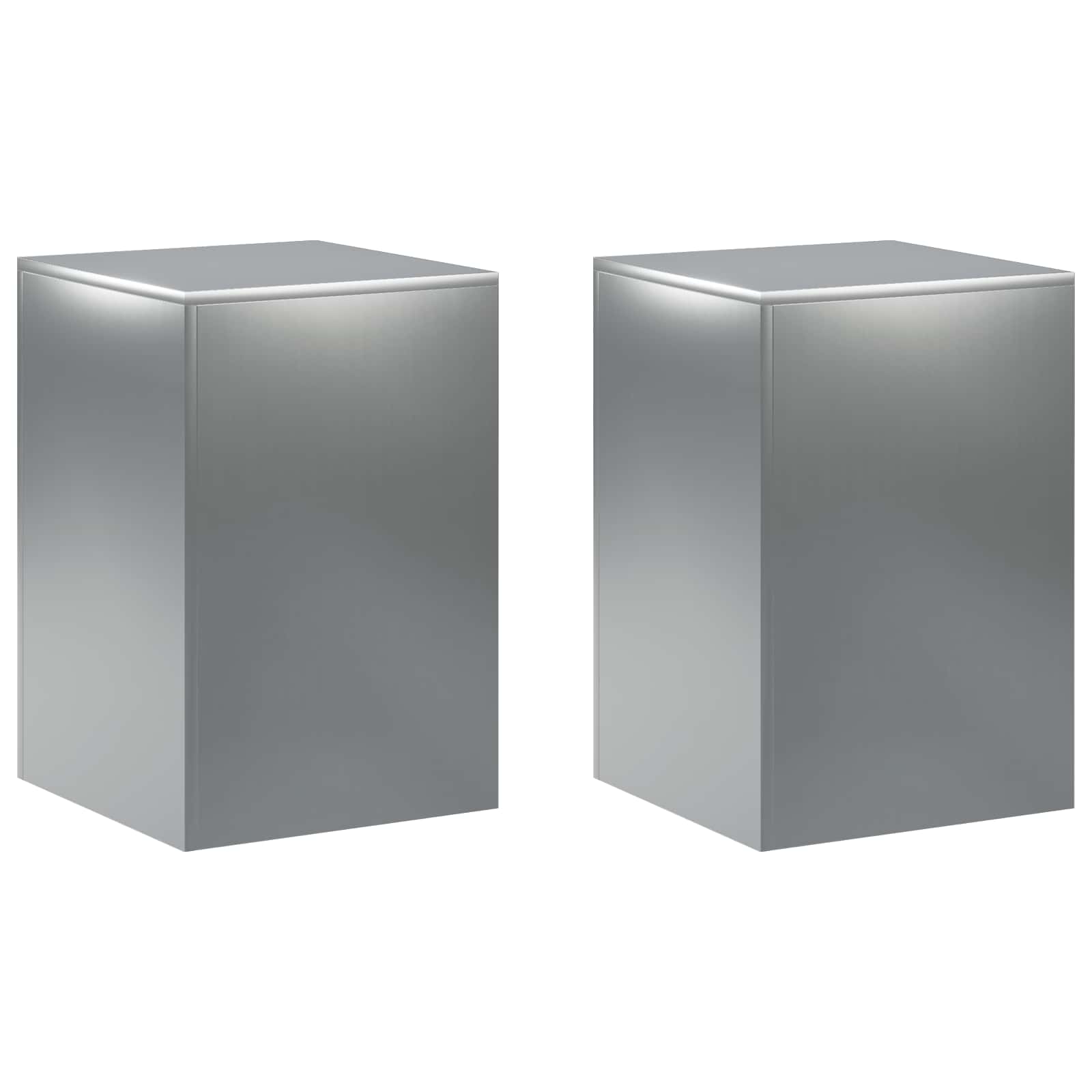 Pflanzenständer 2 Pcs Silber 40 X 40 X 60 Cm Edelstahl Vidaxl