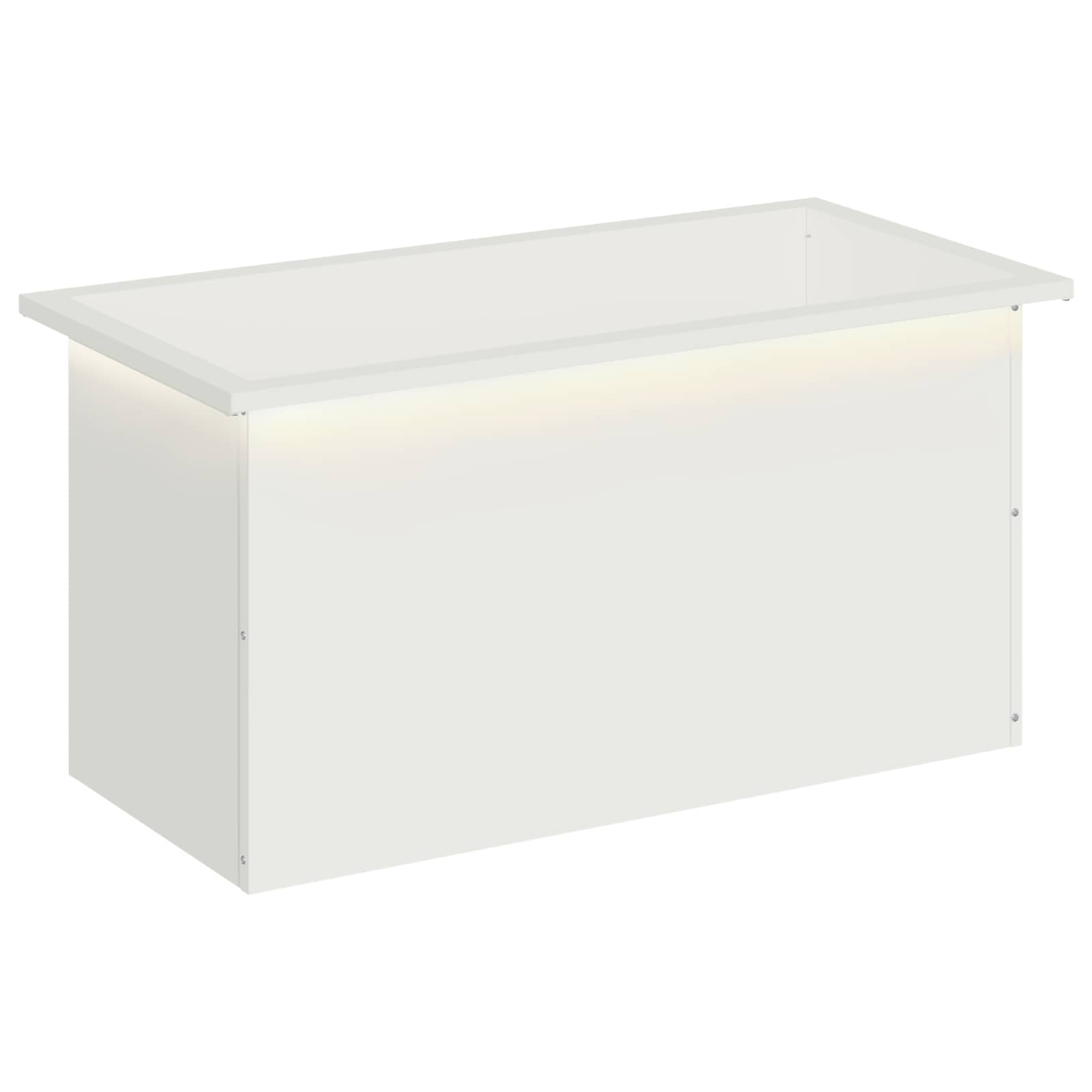 Garten-pflanzkübel Mit Led Weiß 40 X 80 X 40 Cm Stahl Vidaxl