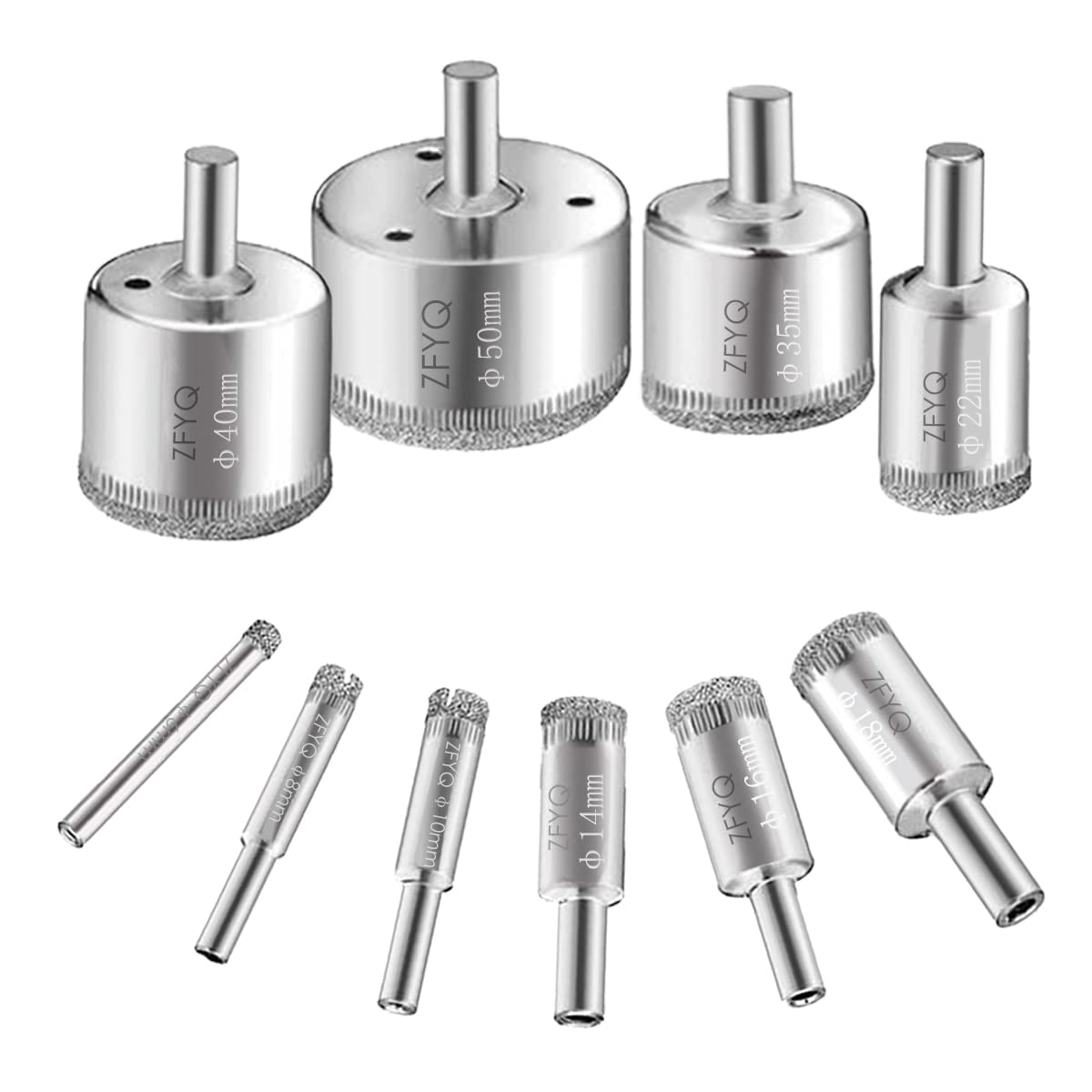 Hochwertige Diamantbohrer Aus Kohlenstoffstahl, Zum Bohren Von Glas, Keramik, Porzellan, Fliesen Und Marmor, Ø 6 Mm–50 Mm, 10er-packung
