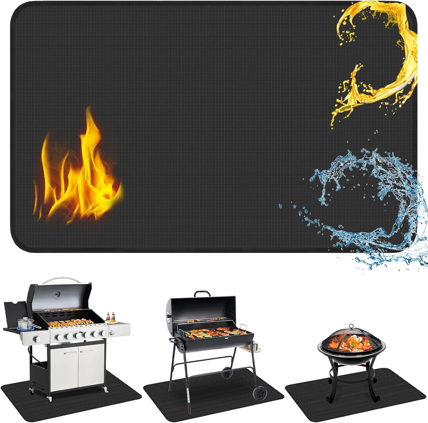 Feuerfeste Matte, 80 X 60 Cm, Faltbar, Bodenschutz, Grillmatte, Feuerfeste Matte Für Grill, Boden, Rasen