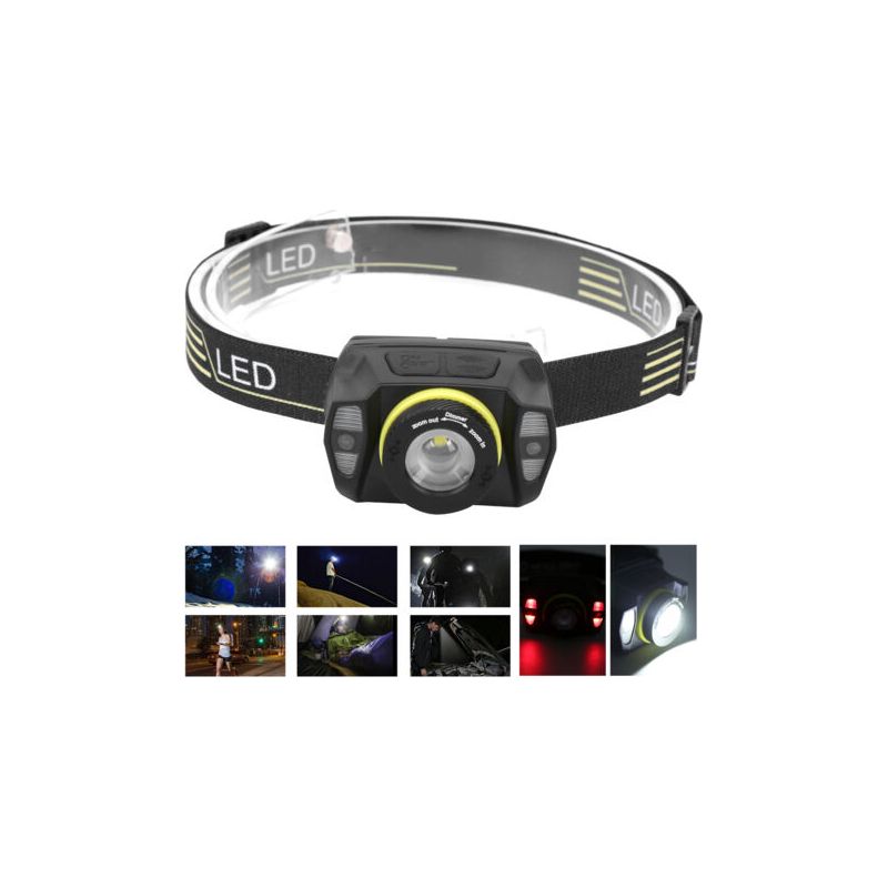 Xpg+led Hochleistungs-stirnlampe Mit Vibrationsfunktion Und Zoom, Integriertem Akku, Usb-ladeanschluss, Dubuns