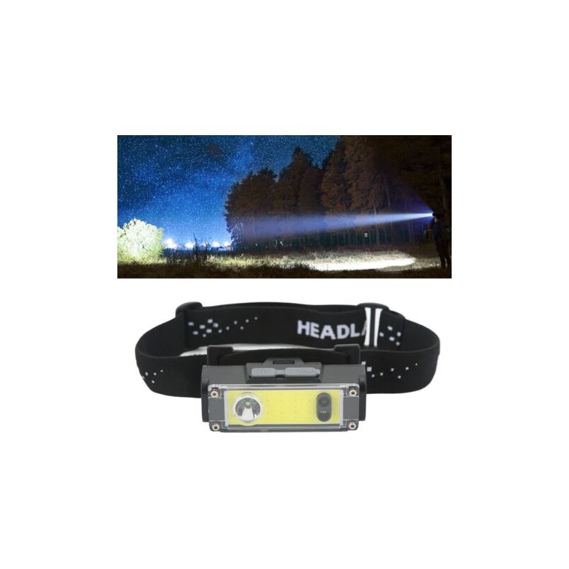 Dubuns Xpe Induktions-cob-stirnlampe, Wasserdichte Cob-stirnlampe Mit Festem Fokus, Typ-c-schnellladefunktion Und Led-anzeige
