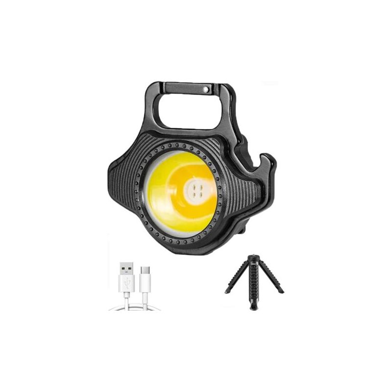 Mini-taschenlampe Mit 500 Lumen, 7 Leuchtmodi, Usb-wiederaufladbare Tragbare Led-arbeitsleuchte, Faltbarer Ständer, Flaschenöffner, Magnetfuß, Camping-notfalllampe [energieklasse A++]