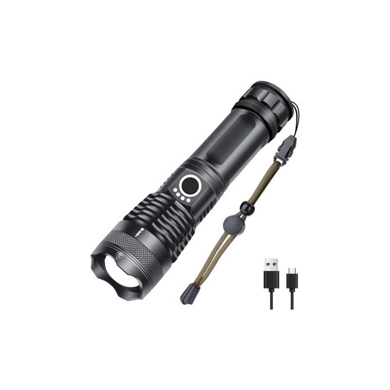 Wiederaufladbare Led-taschenlampe Mit 1000 Lumen – 5 Leuchtmodi, Ip65 Wasserdicht – Teleskopzoom – Für Camping Und Wandern – Xhp50