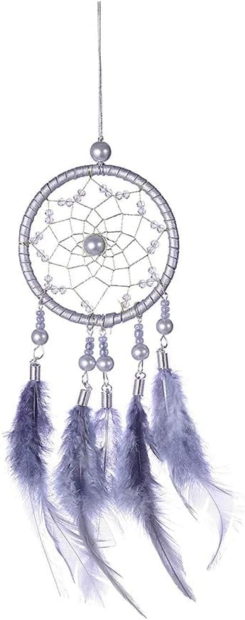 Osqi - Hängendes Netz, Traumfänger, Spitze, Federnetz, Dekoration, Traumfänger-anhänger, Wunderschöne Graue Hängedekoration Im Bohemian-stil, Perfekt Für Wand, Zimmer, Fenster Und Auto