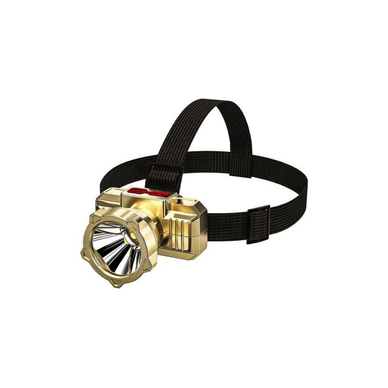 Hochleistungs-led-stirnlampe, Usb-ladefunktion, Mini-stirnlampe, Tragbar, Wasserdicht, Für Outdoor-aktivitäten, Schwarz Und Gold (inkl. Akku Und Usb-ladekabel), Dubuns