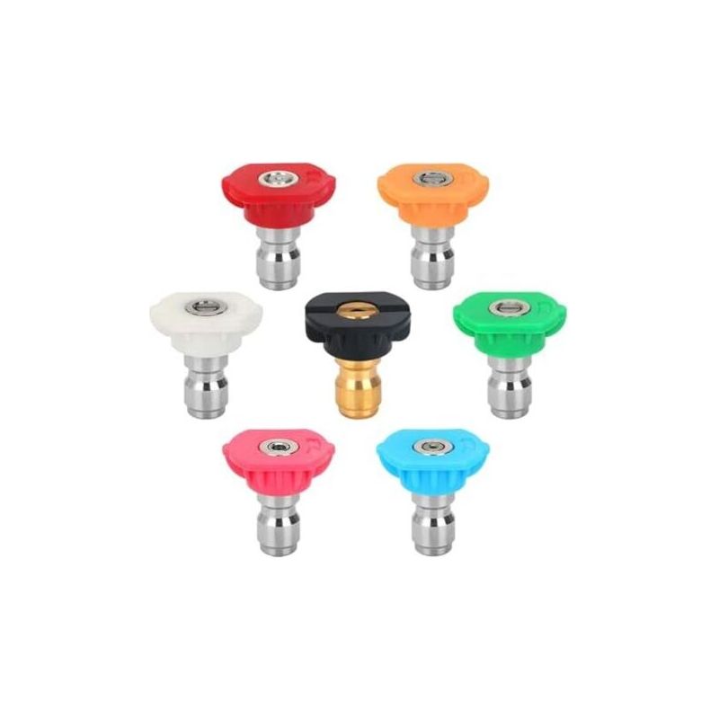 7-teiliges Turbodüsen-set Für Hochdruckreiniger, 1/4"-schnellanschlussdüsen, Hauptsächlich Für Autoreinigung Und Gartenarbeit – Zubehörset