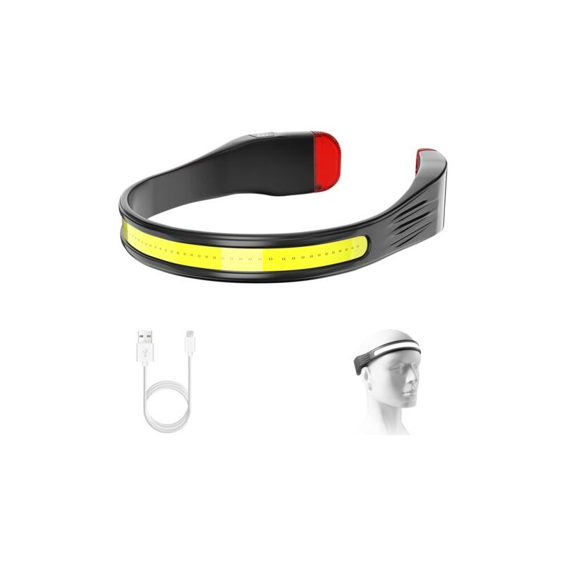 Led-stirnlampe, Wiederaufladbar, Mit 230°-weitstrahl Und Rotem Rücklicht Mit 3 Leuchtmodi, Stirnlampe Für Erwachsene Zum Laufen – Schwarz
