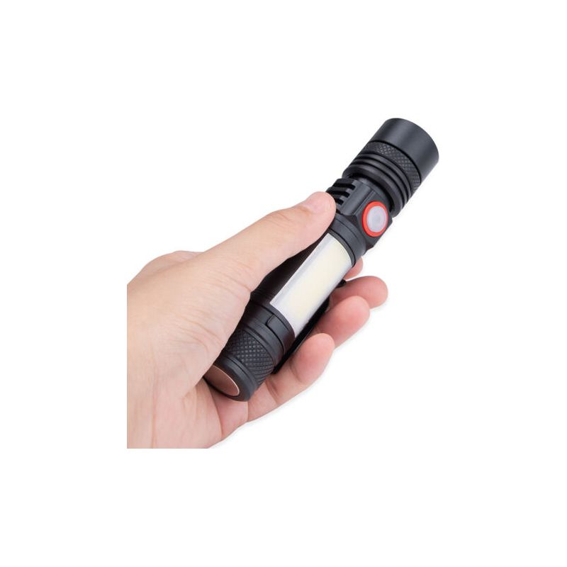 Leistungsstarke, Per Usb Wiederaufladbare Led-taschenlampe, Cob-lampe Im Militärstil, Tragbare Zoom-taschenlampe Für Auto, Garage, Werkstatt, Camping, Heimwerkerprojekte (batterie Nicht Enthalten)