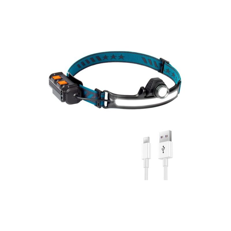 Wiederaufladbare Led-stirnlampe, 2000 Mah, 500 Lumen, 270° Abstrahlwinkel, 6 Modi, Usb-c, Ipx4 Wasserdicht, Cob Xpg