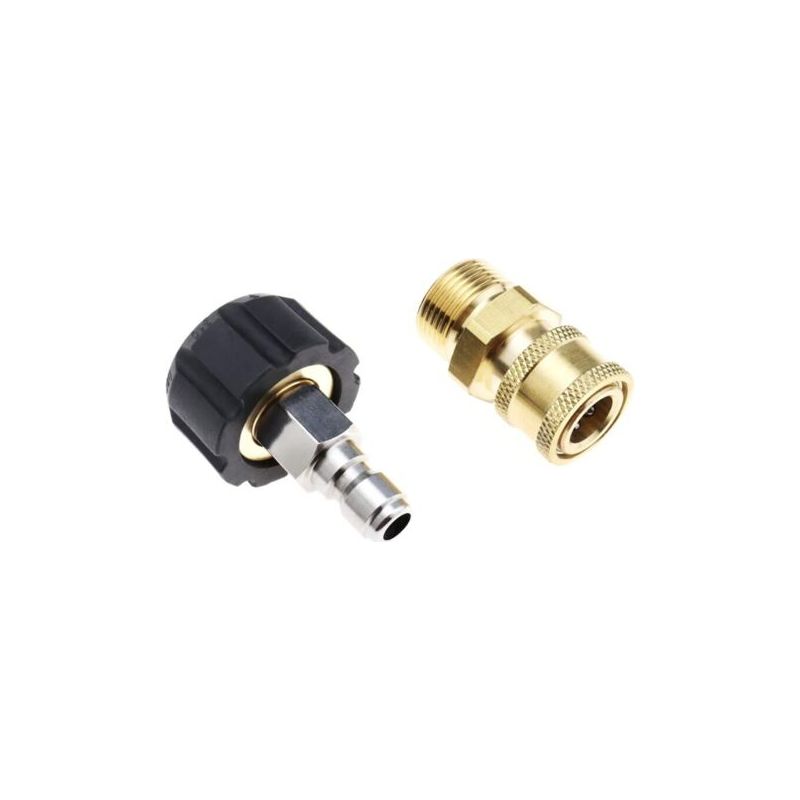 2 Schlauchadapter Für Hochdruckreiniger: M22 14 Mm Innengewinde Auf 1/4"-außengewinde-schnellkupplung Und 1/4"-innengewinde-schnellkupplung Auf M22 14 Mm Außengewinde