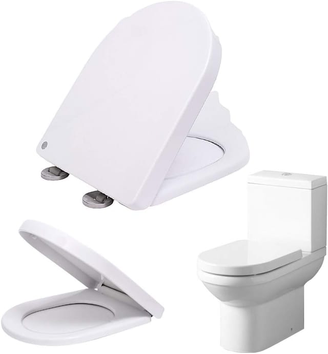 Luxus-toilettensitz In D-form Mit Absenkautomatik, Ergonomisches Design Mit Schnellverschluss-scharnieren, Einfache Befestigung Oben Und Unten, Antibakterieller Toilettendeckel Aus Polypropylen Für Fa