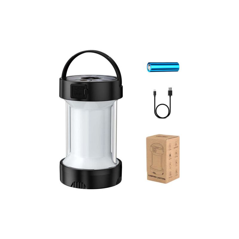 Wiederaufladbare, Tragbare Led-campinglampe, Wasserdicht Nach Ipx4, 4 Modi, 6 W, 1800 Mah, Geeignet Für Outdoor-beleuchtung, Camping Und Den Gebrauch Zu Hause, Inklusive Usb-kabel, 1 Stück (schwarz)