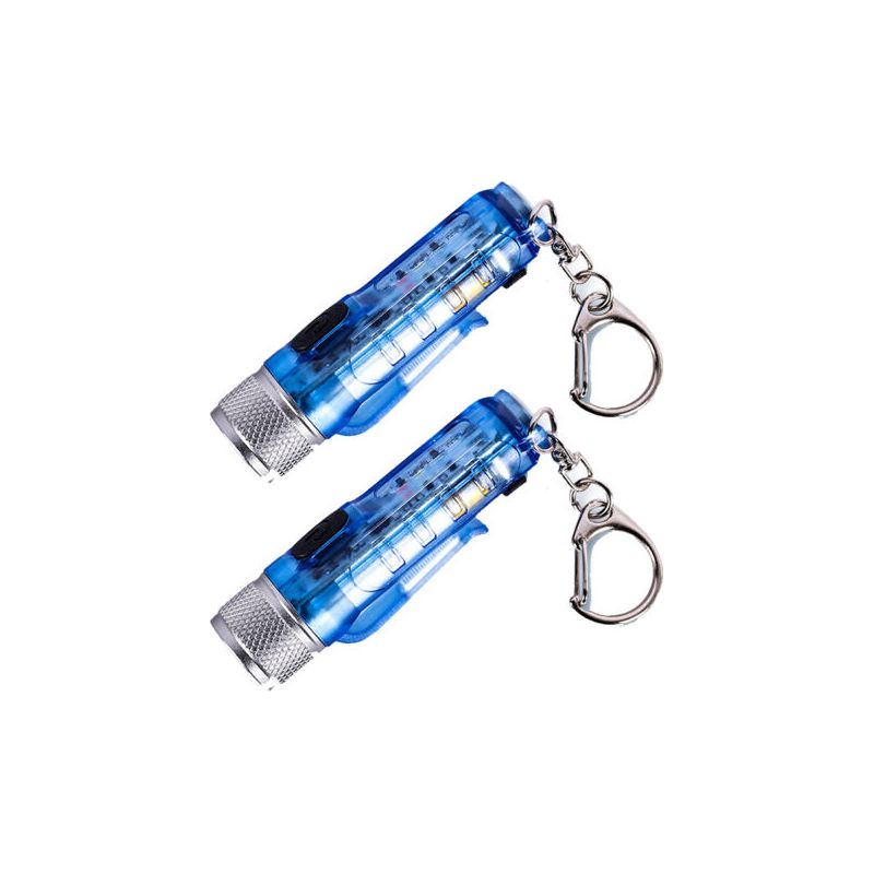 2. Eine Kleine, Wasserdichte Taschenlampe Mit Einem Starken, Weitreichenden Lichtstrahl In Blau.