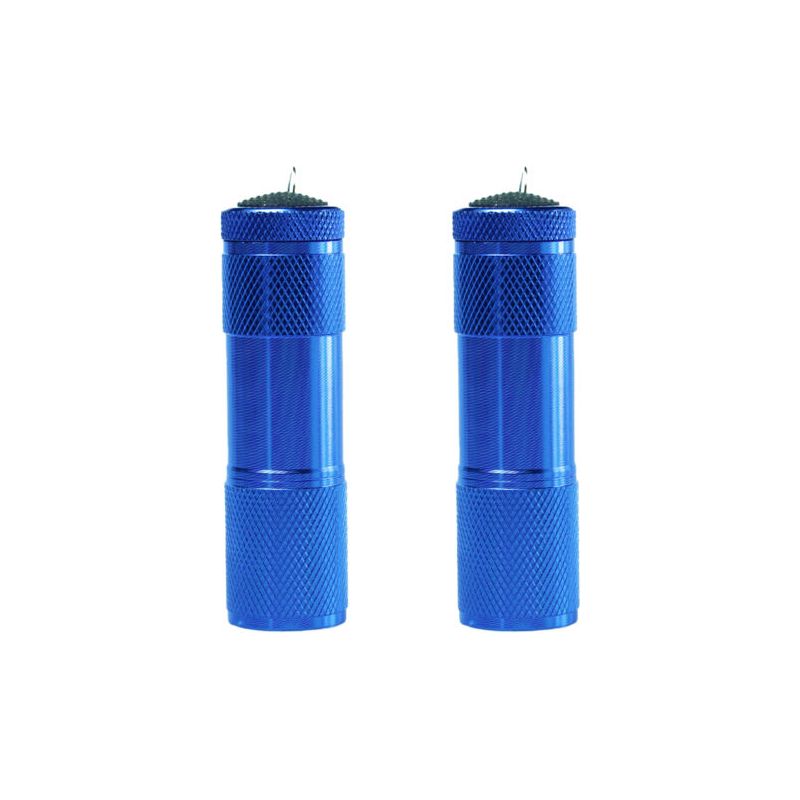 Mini-taschenlampe Mit Gummibeschichtung Und Schultergurt, Tragbar, Ideal Für Camping Und Wandern, Blau. 2 Stück