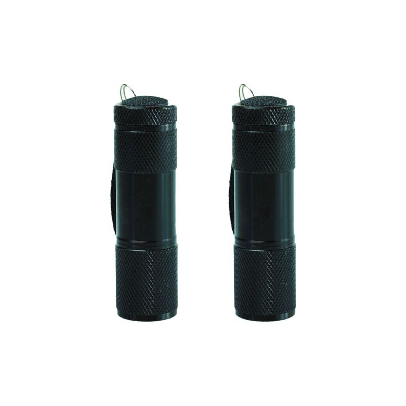 Mini-taschenlampe Mit Gummibeschichtung Und Schultergurt, Tragbar, Ideal Für Camping Und Wandern, Schwarz. 2 Stück