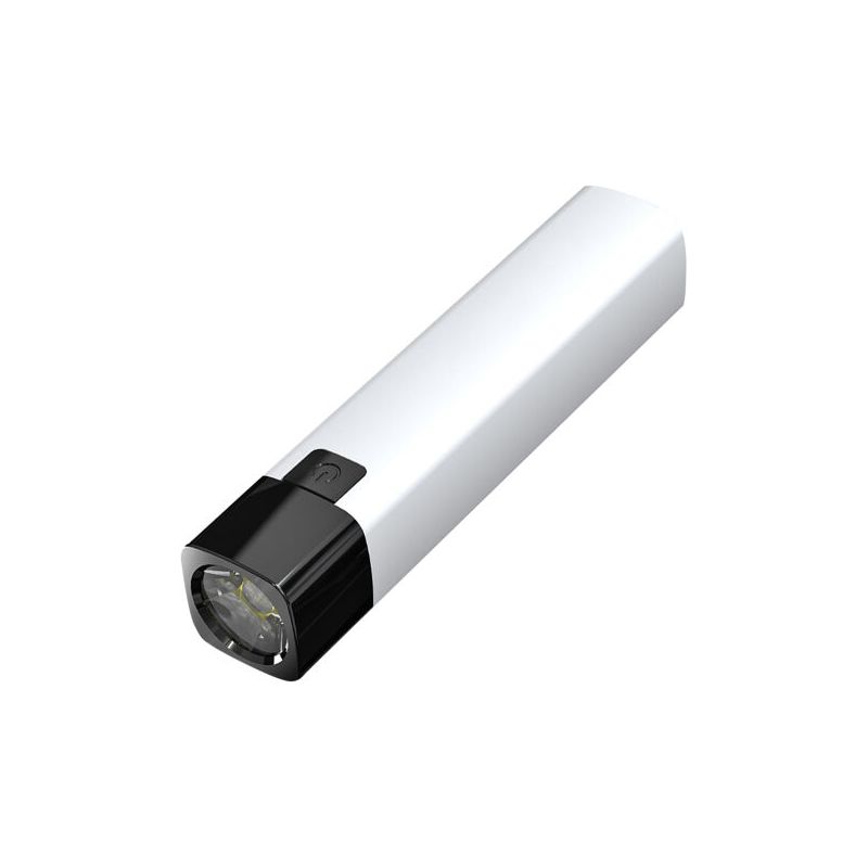 Multifunktionale Tragbare Taschenlampe Mit Powerbank: Doppelfunktionsdesign, Dient Sowohl Als Tragbares Ladegerät Als Auch Als Helle Taschenlampe. (weiß)