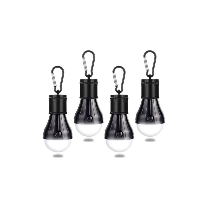 Campinglampe Mit Karabinerhaken – Zeltlampe – Led-zeltlampe – Ideal Für Reisen, Radfahren, Wandern, Zuhause Und Angeln – Schwarz