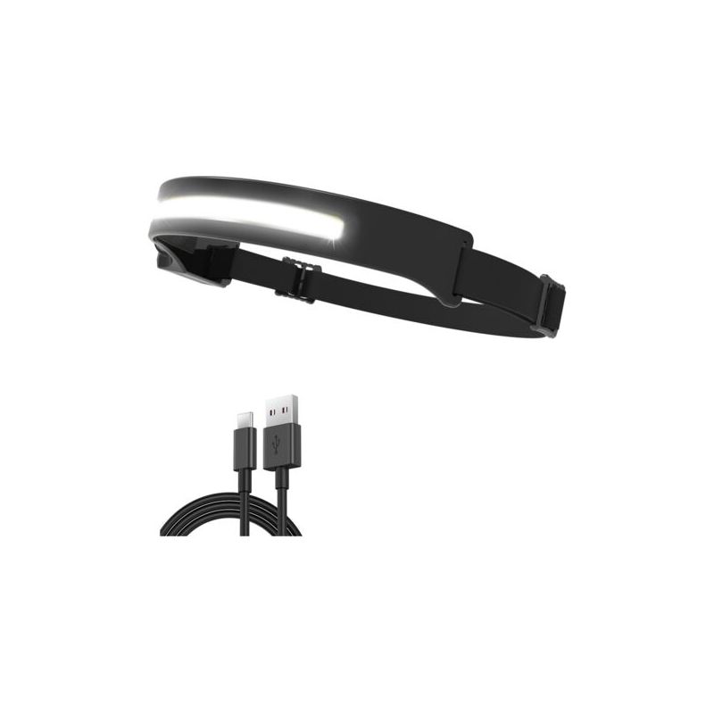 Stirnlampe – Usb-aufladbar – Sensor-stirnlampe – Tragbar – Ideal Zum Joggen, Wandern, Campen Und Skifahren – Schwarz