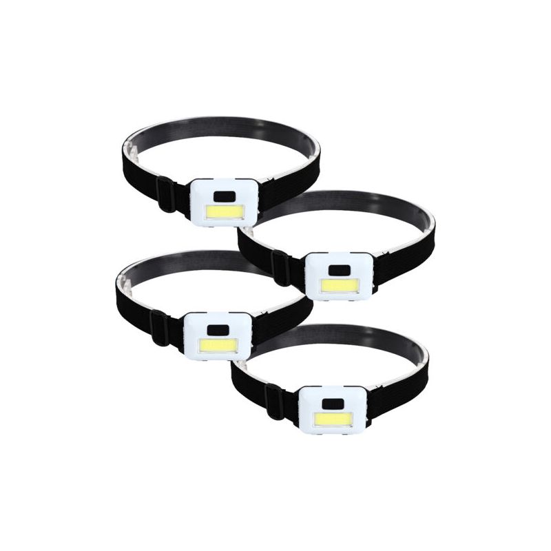 4-teilige Stirnlampe Mit Richtfunktion, Geeignet Für Erwachsene Und Kinder. Persönliche Schutzausrüstung, Ultrahelle Stirnlampe, Weiß.