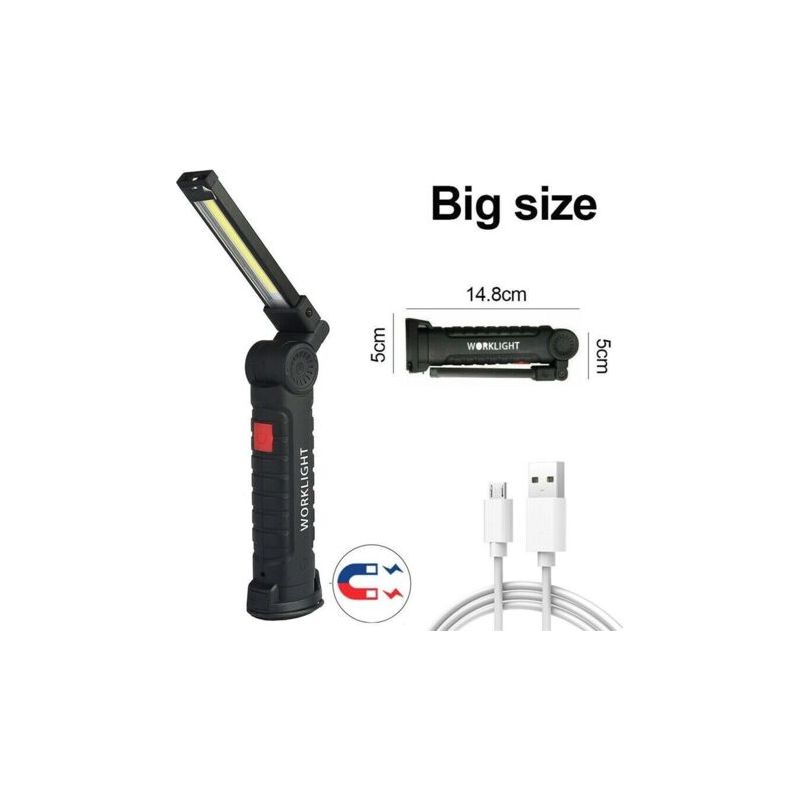 2er-pack Wiederaufladbare Magnetische Cob-taschenlampen, Flexible Kabellose Inspektionslampe Für Den Einsatz Im Beruf