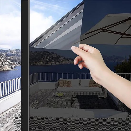 Entspiegelte Fensterfolie – 200 X 30 Cm, Einseitig, Sichtschutz & Uv-schutz – Schwarz