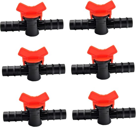 6 Pe-schlauchventile – Bewässerung – Wasserzufuhrventil – Absperrventil – 16-mm-gartenschlauchschalter – Kunststoff-steuerventil – Absperrventil Für Gartenschläuche