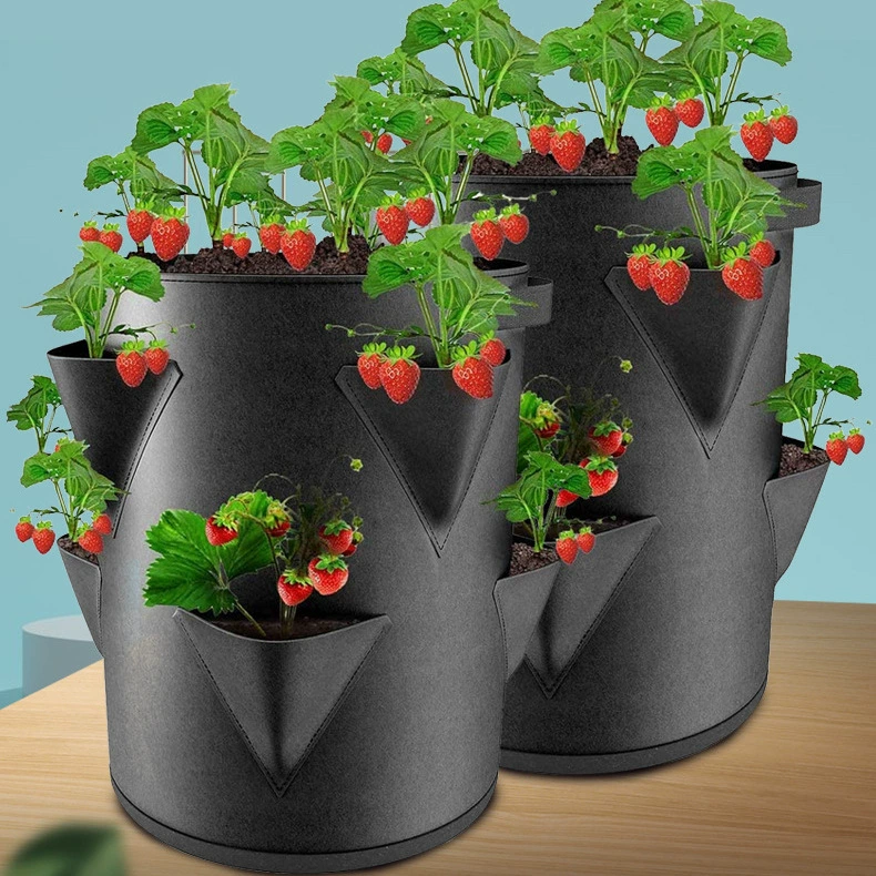 Gartenbeutel Für Gemüse – Pflanzbeutel Für Pflanzennährstoffe – Filz – Erdbeeren – Kartoffeln – Pflanzgefäße – Pflanzbeutel Mit Runder Öffnung
