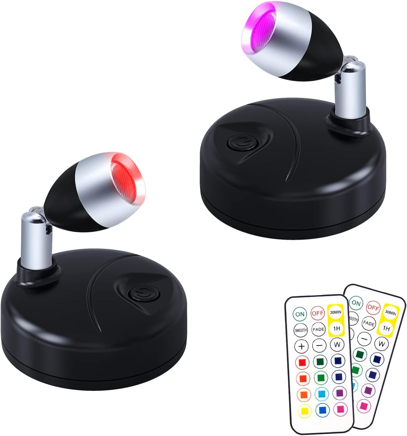 Rgb-innenstrahler – Kabellose Mini-akzentleuchten Mit Fernbedienung – 13 Farben – Batteriebetrieben – 60 Lumen Led-bilderleuchte Mit Dimmer