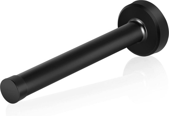 150 Mm Langer, Schwarzer Türstopper Zur Wandmontage – Robuster Türstopper Aus Edelstahl Mit Schalldämpfendem Gummikopf – Moderner Fußleisten-türstopper, 1 Stück
