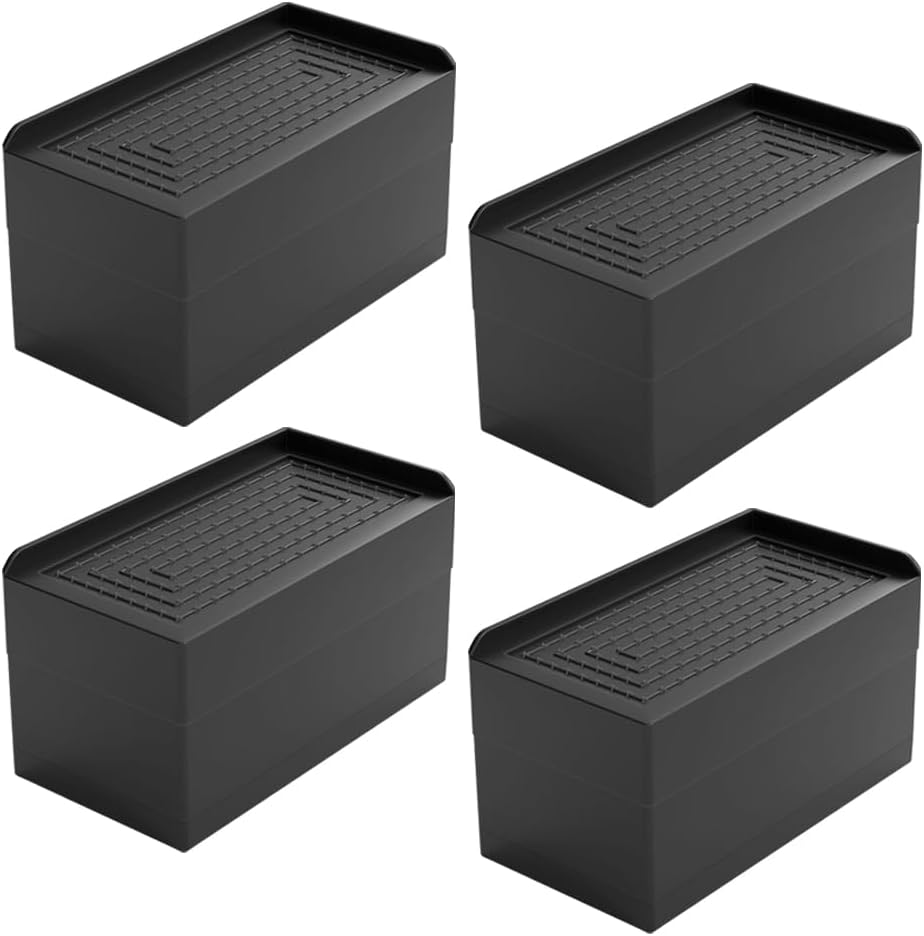 Möbelerhöhung, Betterhöhung, 7,6 Cm Höhenverstellbar, Für Tische, Stühle, Sofas, Waschmaschinen, Schränke, Maße: 11,4 X 6,1 X 7,6 Cm (schwarz)
