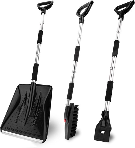 Pelle À Neige – 3-in-1 Tragbares Schneeschaufel-set Mit Eiskratzer Und Schneebürste, Zusammenklappbares Notfall-schneeräumset Für Garten, Camping Und Auto