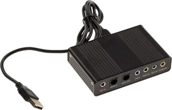 Externe Soundkarte – 5.1 Surround-sound – Audiooptimierung – Digitaler Spdif-ein-/ausgang – 10 X 8 X 2 Cm – Schwarz