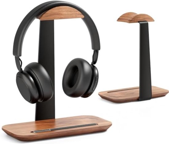 Kopfhörerständer Aus Walnussholz Mit Ablagefach, Natürlicher Schreibtisch-headset-halter Für Airpods Max, Bose, Sony Und Gaming-kopfhörer