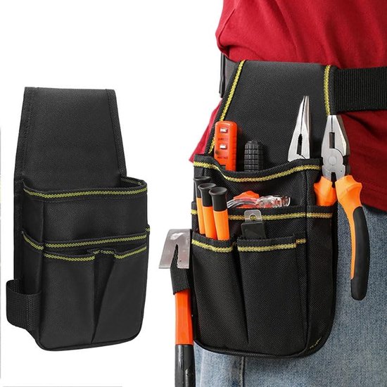 Werkzeuggürtel, Werkzeugtasche Für Herren, Verstellbar, Strapazierfähig, Mehrere Fächer, Schwarz, Für Zimmerleute, Klempner, Dachdecker, Bau- Und Instandhaltungsarbeiter