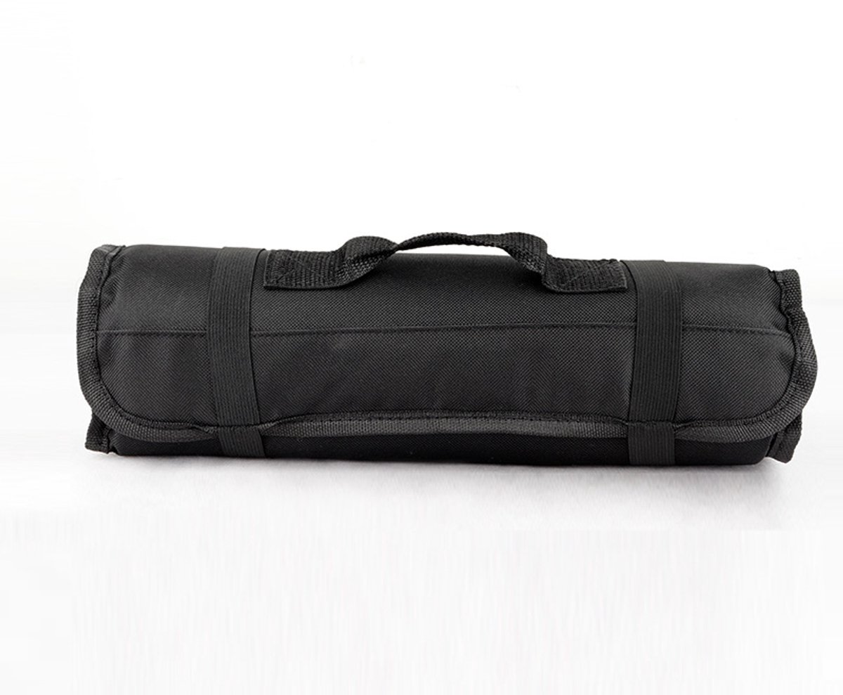 Zusammenrollbare Messerscheide – Messertasche – Canvas – Aufbewahrungstasche – Oxford-gewebe – Küchenset – Für Camping, Wandern & Freizeit – 58 X 35,3 Cm – Schwarz