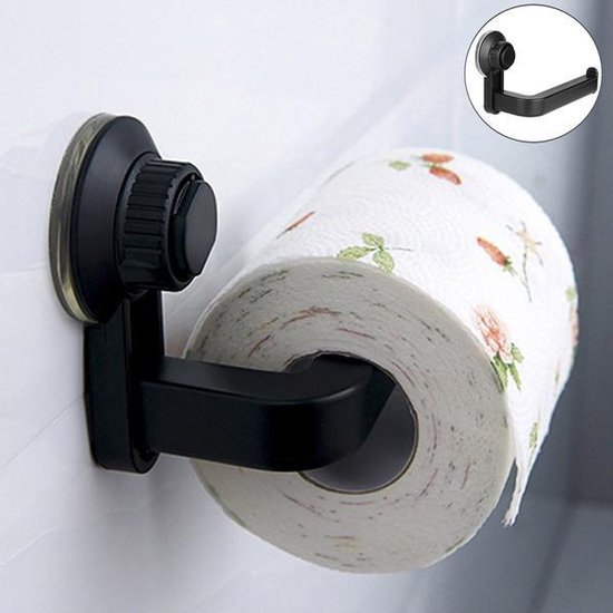 Toilettenpapierhalter Mit Saugnapf - Schwarz - Saugnapfhalter