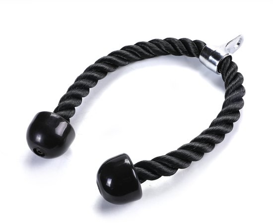 Trizeps-trainingsseil – Krafttrainingsseil – Kabelschnalle – Nylonmaterial – 90 Cm – Schwarz