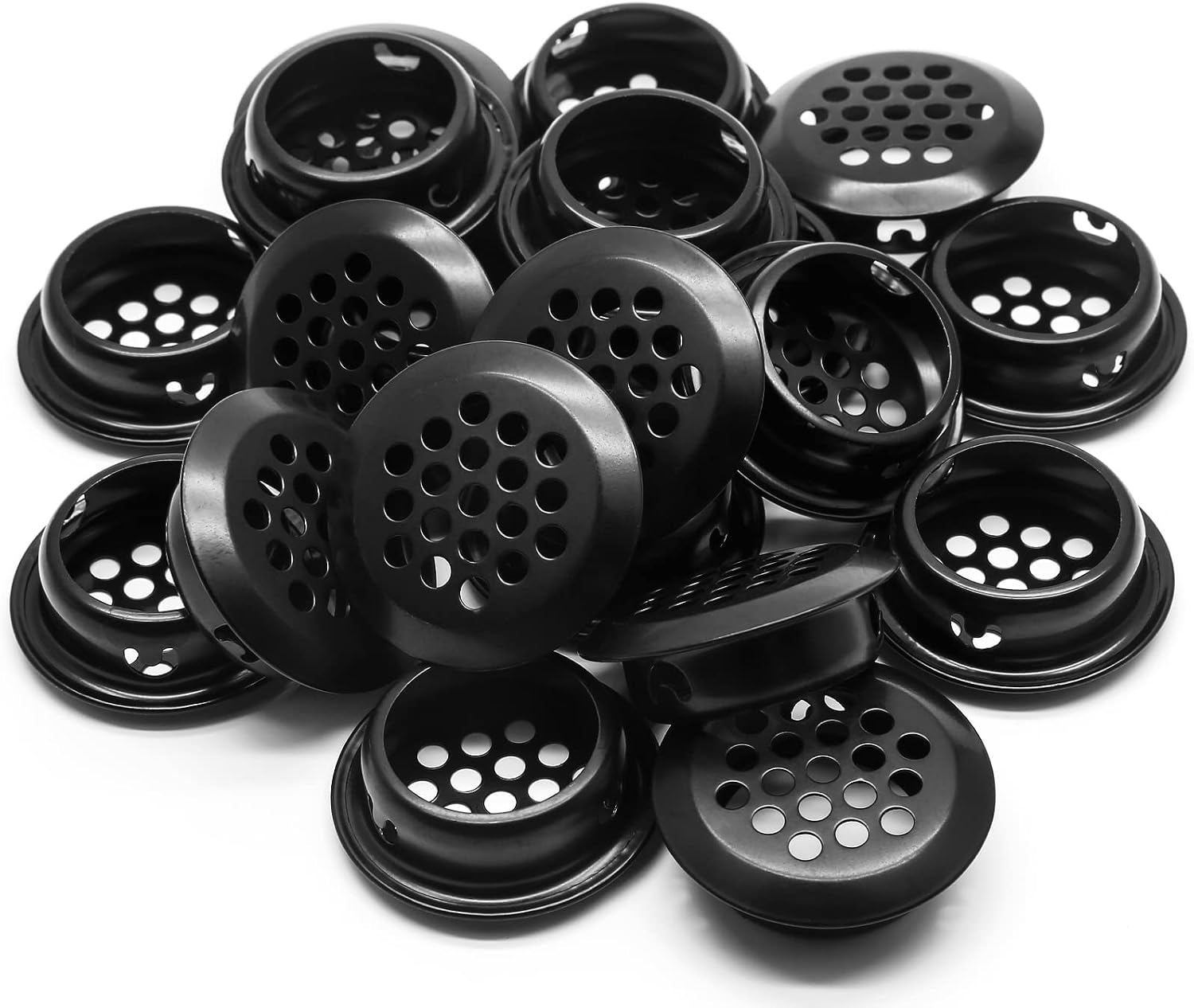 20 Runde Lüftungsöffnungen Mit 25-mm-abluftdüsen, Geeignet Für Küchen, Badezimmer, Schränke Und Kleiderschränke (schwarz)