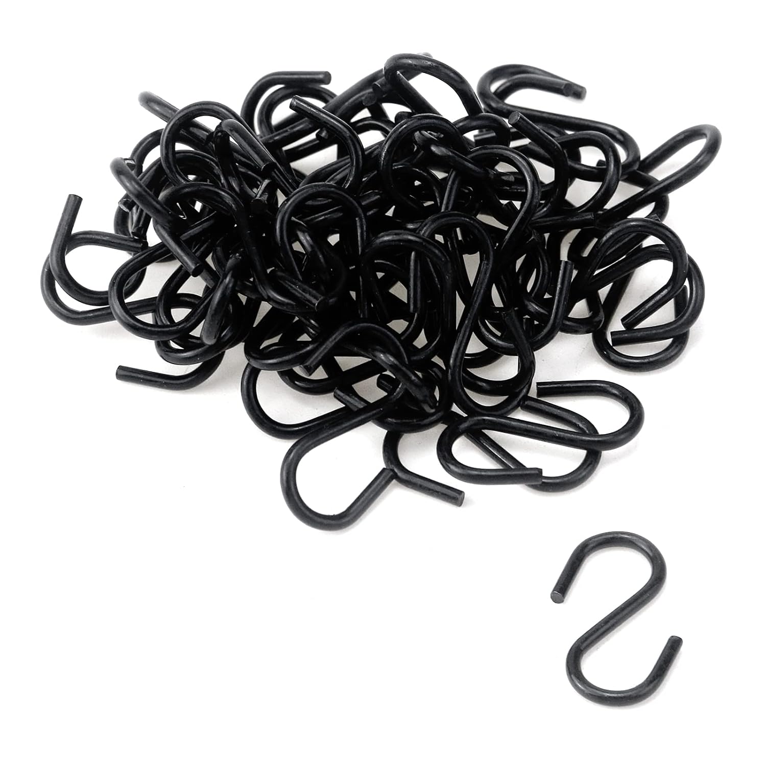 100 S-haken (1 Zoll), Mini-dekorationshaken Aus Eisen In Schwarz, Kleine S-haken Zum Aufhängen Von Schmuck, Küchenutensilien, Pflanzen, Schwarz.