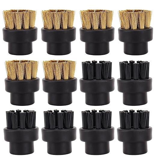 Kleine Messing- Und Nylonbürsten, Robuste Bürsten Für Schwer Zugängliche Stellen Zur Schonenden Reinigung, 12er-pack Dampfreiniger-bürstenköpfe