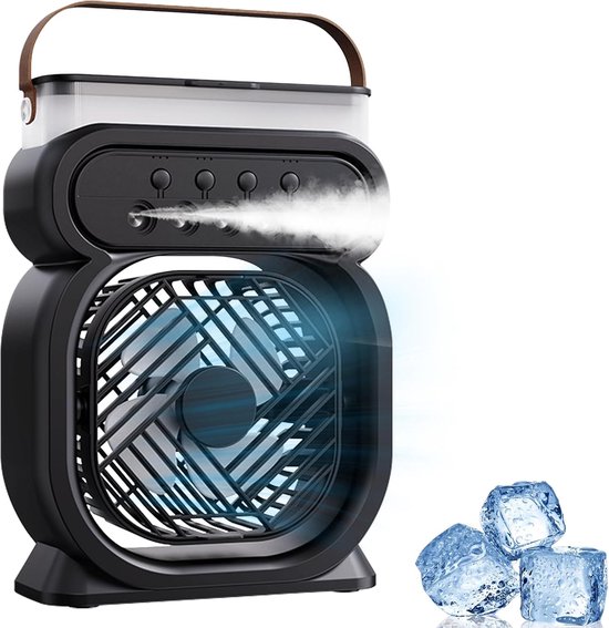 Tragbare Klimaanlage, Leise Mini-klimaanlage, Luftkühler, Luftbefeuchter, 3-stufiger Nebelventilator