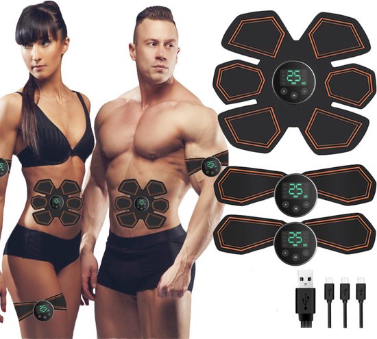 Elektrischer Bauchtrainer – Bauchtrainer Mit 8 Einstellungen Und 25 Intensitätsstufen – 3 Lcd-bildschirme – Geeignet Für Bauch-, Rumpf- Und Armmuskulatur