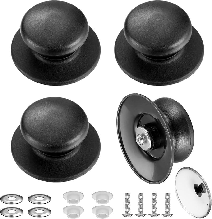 4-teiliges Topfdeckelknopf-set, Topfdeckelknopf, Universalknopf, Ersatzteile Für Küchenutensilien, Topfdeckelverschluss, Ersatzgriff (schwarz).
