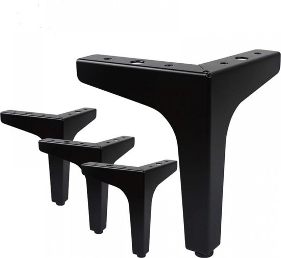 4-teiliges Set - Möbelfüße - Sofafüße - Kleine Schwarze Möbelfüße - 15 Cm - Eisen - Dreieckig - Geeignet Für Schränke Und Sofas
