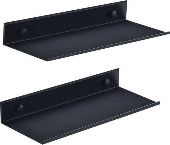 Badezimmerregal, Wandregal Für Dusche, 2-teilig, Seifenhalter, Ablage, Wandregale 30 Cm, Badezimmerregal, Organizer, Metall-wandregal, Schwarz