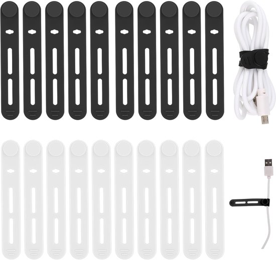 20-teiliges Wiederverwendbares Multifunktionales Silikon-kabelbinder-organizer-set