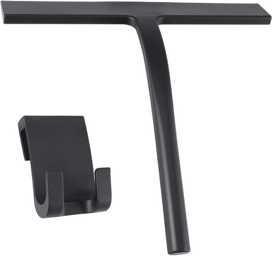 Silikon-duschabzieher Mit Halterung, Streifenfrei Für Duschwände, Autofenster, Glas, Badezimmer – Schwarz